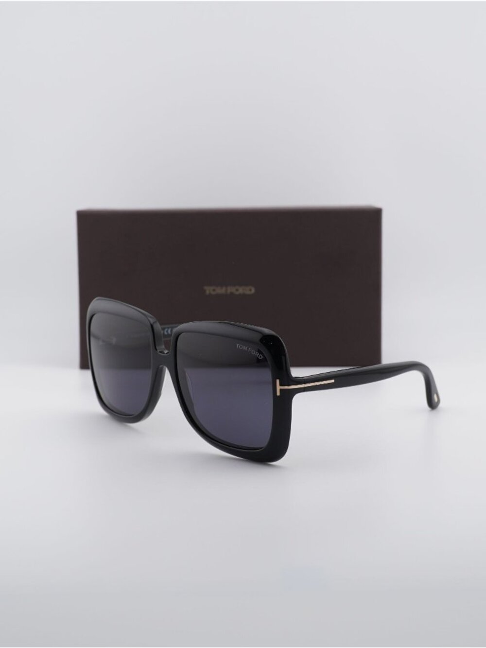 Tom Ford Lorelai FT1156 01A Square Sunglasses - Shiny Black \ Smoke